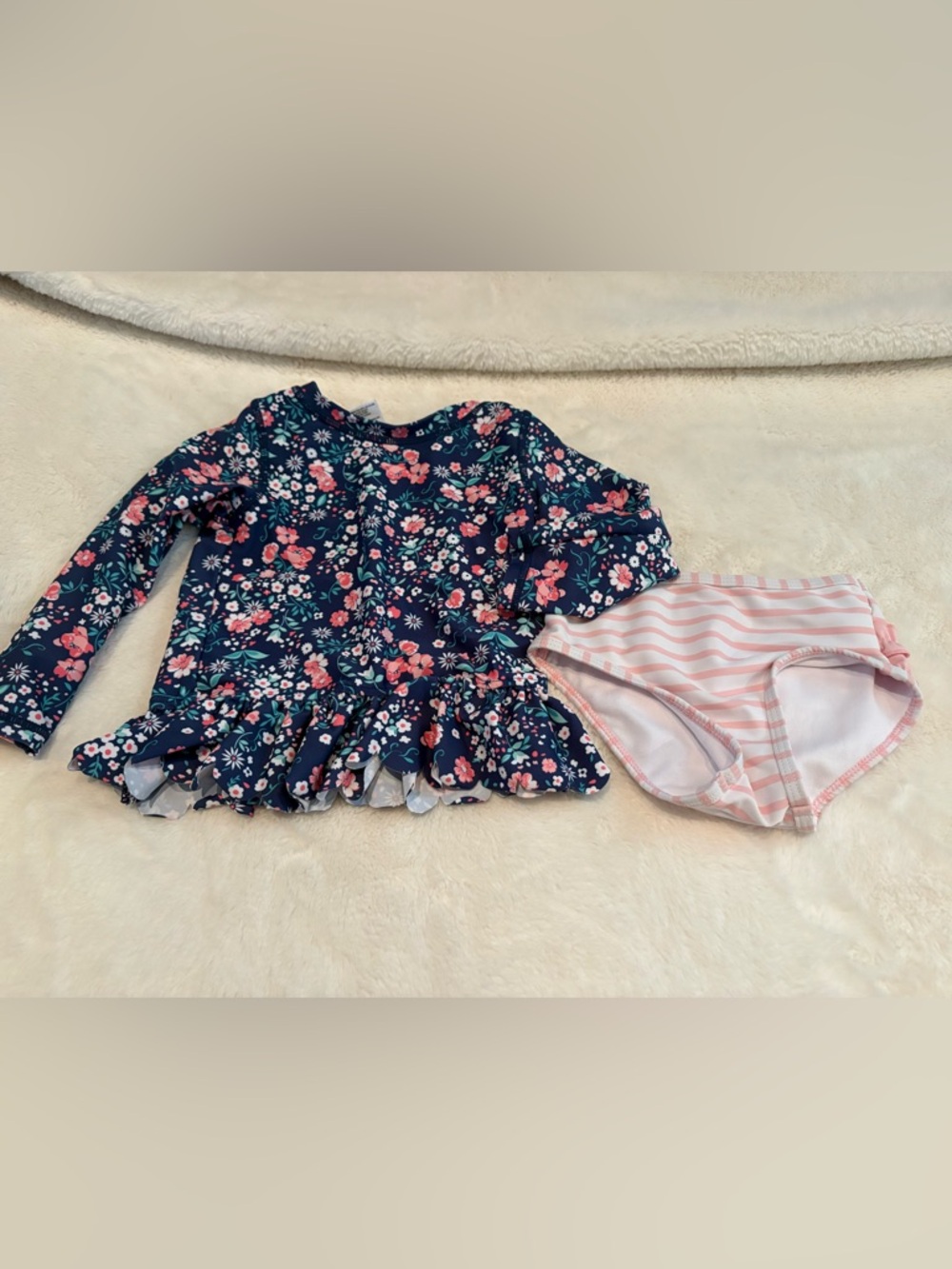 Rufflebutts Toddler Rashguard 2-piece long-sleeved swimsuit